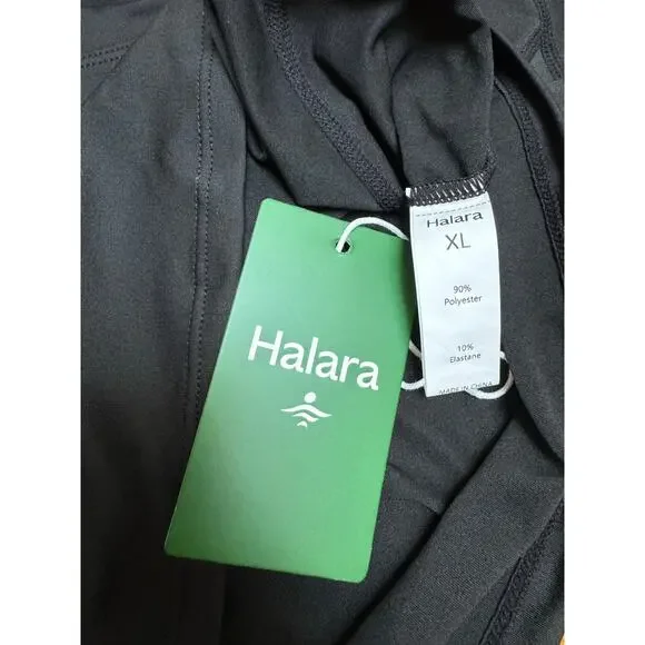 Halara Solid black Thumb Hole Cropped Yoga Sports Top, Size XL - Picture 6 of 6
